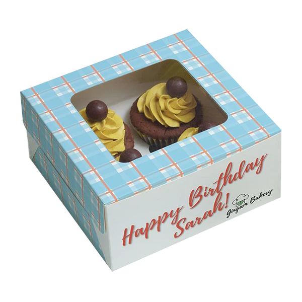 Custom Designed Logo Cupcake Boxes