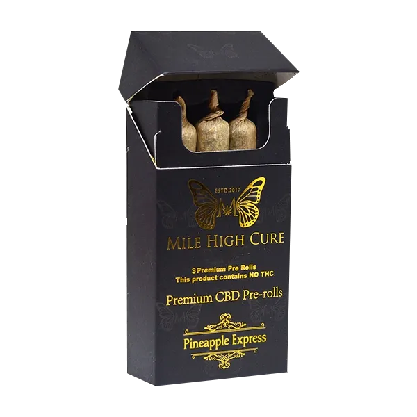Gold foil cbd pre roll boxes 1